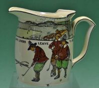 A fine Royal Doulton golfing series ware water jug, decorated with Crombie style golfers and the