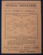 1940s Wartime Tottenham Hotspur Home Match Programme: v Arsenal 8th May 1943, central folds,