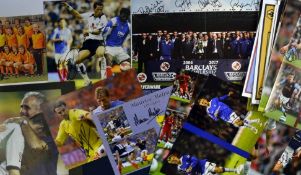 Football Autographs: A collection of A4 and smaller colour press photographs individually signed