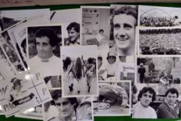 Alain Prost 4x Formula One Drivers Champion – collection of press photographs c. 1980s both on and
