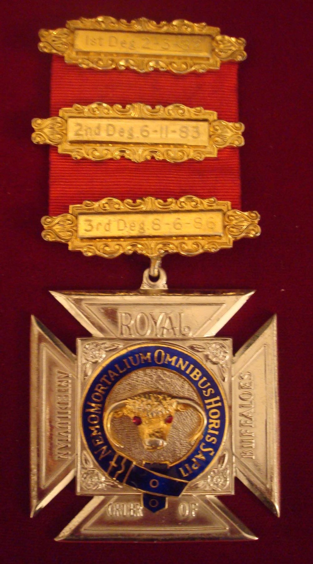 Hallmarked Silver Royal Order of Buffaloes The Order of Merit and Honour Medal: Heavy Maltese
