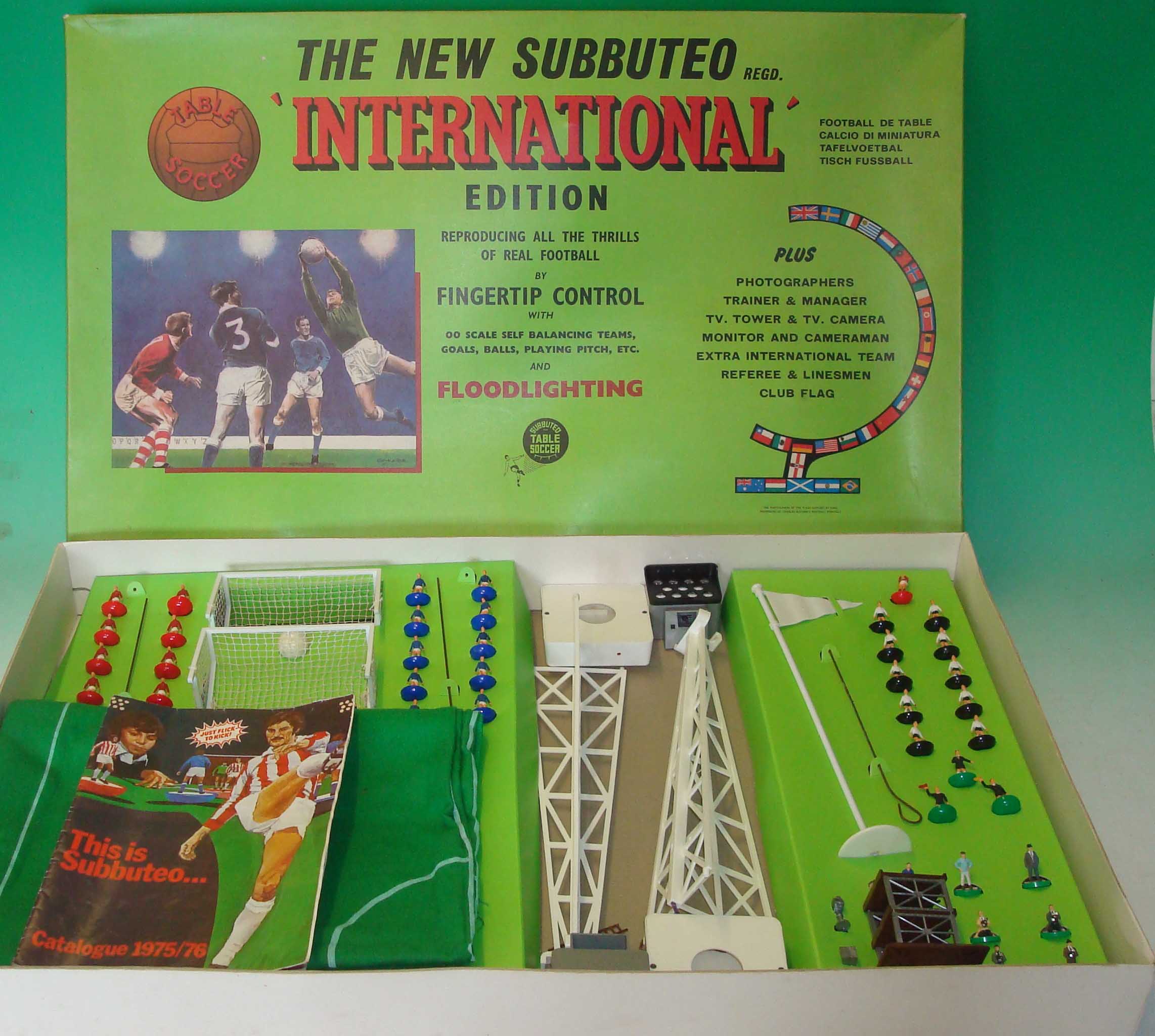 Subbuteo `International Edition` Table Soccer Set with Floodlights: Dating from the early 1970s.