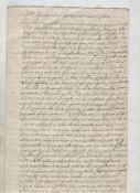 Charles II manuscript transcript of his speech to both Houses of Parliament dated 1667 regarding his