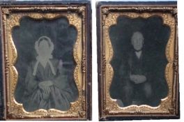 Photographs – Daguerreotypes two Daguerreotypes, one showing an elderly man seated – the other
