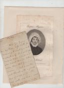 Theatre – autograph – Isabella Mattocks, (1746-1826) English Actress autograph letter signed to a