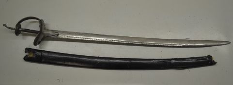 India – 18th c Shamshir Tulwar Sword An old Sikh talwar with design on blade. A finely made sword