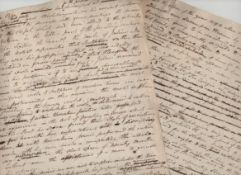 Art and Artists – Michelangelo manuscript on 3pp folio c early 19th c discussing the expulsion of