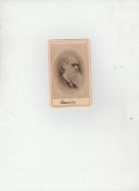 Charles Darwin carte de visite photograph of Darwin in later age shown hs looking seriously to his