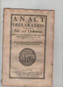English Civil War – Oliver Cromwell An Act and declaration touching several Acts and Ordinances made