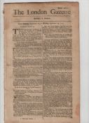 London Gazette edition for September 29th 1761 containing congratulations of the marriage of