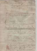 Military – Scotland manuscript document dated November 26th 1796 being a petition from the West