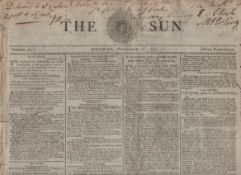 French Revolution edition of The Sun for December 2nd 1793 with a long report on the unrest in