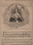 Music – Queen Victoria printed sheet music of ‘God Save the Queen’ (with slightly altered words to