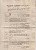 London Churches printed document, no date but probably early 18th c entitled ‘An Account of the