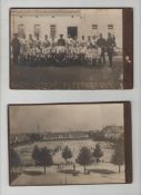 A remarkable football photograph WWI – Prisoners of War – Football three original photographs, two