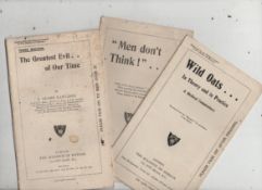 Sex [yes really !] three deliciously outraged pamphlets issued by the Alliance of Honour probably in