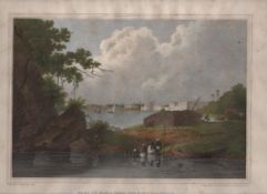 India Part of Dacca from the Douillac Nulla, hand coloured engraved print after Sir Charles D’