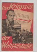 WWII – Nazi Propaganda – Das Kriegsziel der Weltplutogratie. A typical piece of Nazi propaganda