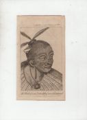 Travel and Exploration – Captain Cook – New Zealand copper engraved portrait of ‘The head of a New