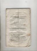 Ephemera – autograph collecting the sales catalogue for a collection of autograph letters sold by