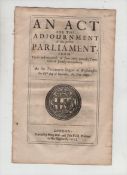 English Civil War – Oliver Cromwell – An Act for the adjournment of this present Parliament from the