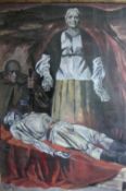 Russian Revolutionary Art ‘The Russian Mother’, oil sketch of a mother standing over the body of her