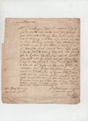 The waterman that brings this letter... Postal History manuscript letter written by Joseph Haley