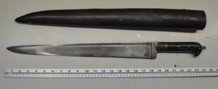 India A 19th c Indian Gurkha Kukri sword, with original wooden scabbard, Punjab, approx 66cms in