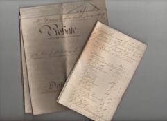 Northumberland farmer 1839 – small bundle of papers relating to the estate of Anthony Davison, a