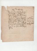 17th c receipt manuscript receipt dated 1634 signed by Sir William Russell in the sum of £50 payable