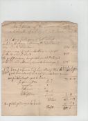 West Indies – Leeward Islands – Military ms document on a single quarto page being an estimate of