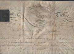 Edinburgh Burgess Ticket document on vellum dated August 5th 1817 being a Burgess Ticket for