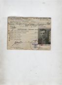 WWII – Occupation of the Channel Isles original identity card printed in English and German issued