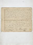 Autograph – America – Everard Peck document signed by Peck as a witness to an arbitration bond.