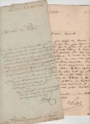 Napoleon – letters from Napoleon’s Generals group of four letters signed by Napoleon’s Generals
