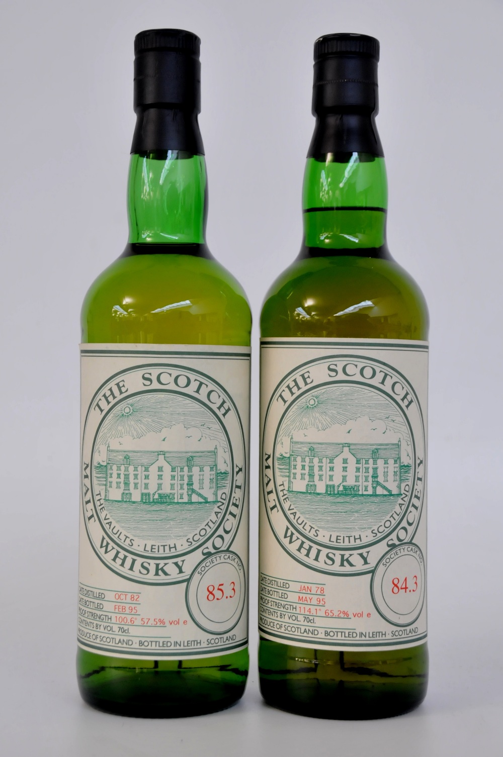 GLENDULLAN & GLEN ELGIN SMWS 
1 bottle Glendullan 1978-1995. SMWS 84.3. 70cl. 65.2%. Level in