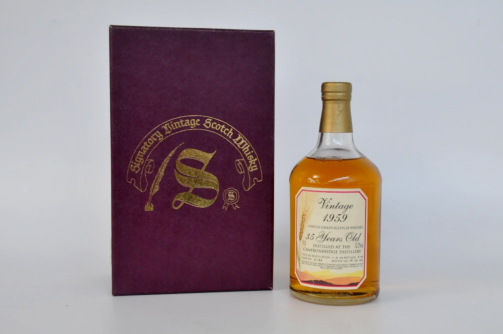 CAMERONBRIDGE 1959 35YO
1 bottle Cameronbridge 1959-1994 35yo Signatory. In presentation box. Cask