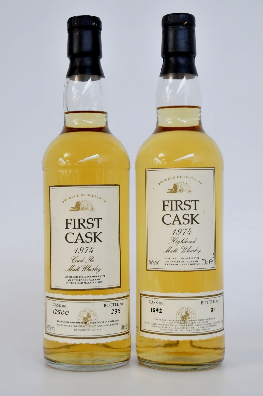 CAOL ILA & GLEN ALBYN
1 bottle Caol Ila 1974 19yo First Cask. Cask number 12500. Bottle number