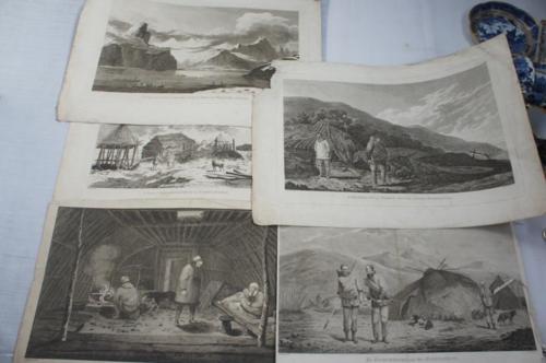 Collection of five late 18thC engravings 1.) Inhabitants of Norton Sound 2.) The Tschukkschi 3.)