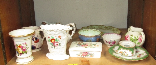 SECTION 29. A small collection of Victorian and later porcelain tableware, including a vase, painted