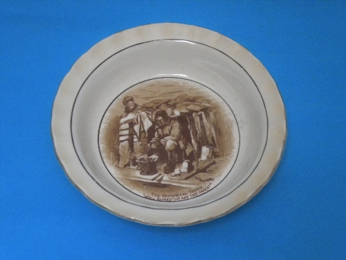 A Bairnsfather Old Bill dish, a souvenir of the Great War, by Grimwades, 13cm.