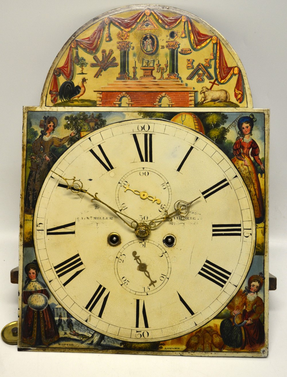 A William IV Scottish mahogany longcase clock, the eight day movement striking on a bell, the arched