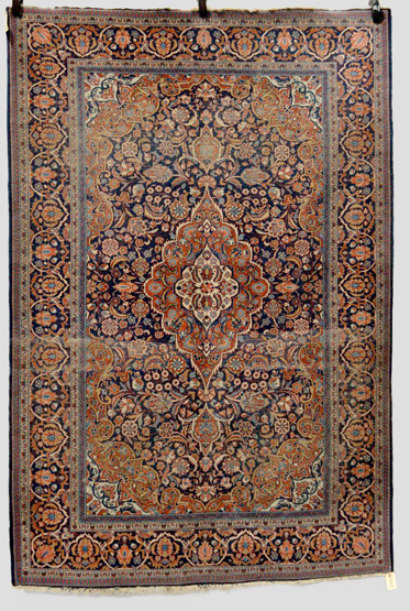 Kashan rug, west Persia, 1940-50s, 6ft. 8in. x 4ft. 6in. 2.03m. x 1.37m. Some wear in places;