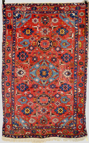Derbend rug, east Caucasus, 20th century, 7ft. 2in. x 4ft. 8in. 2.18m. x 1.42m. Surface marks;