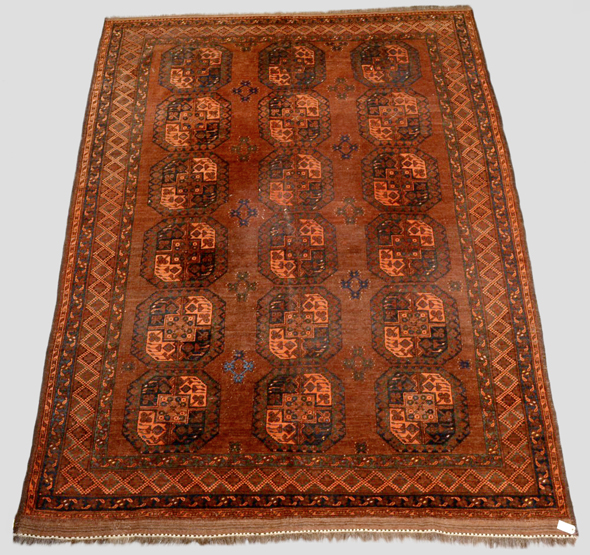 Ersari Turkmen carpet, north east Afghanistan, about 1930, 10ft. 6in. x 7ft. 10in. 3.20m. x 2.39m.