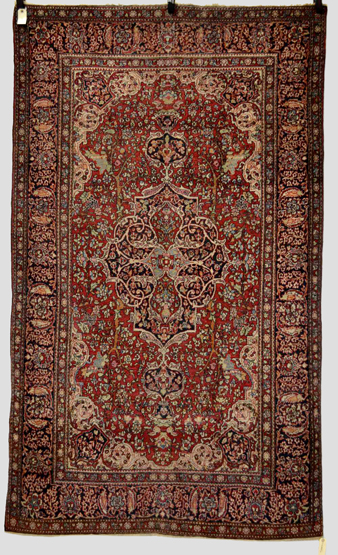 Esfahan rug, south west Persia, about 1920-30, 7ft. 3in. x 4ft. 3in. 2.21m. x 1.30m. Overall