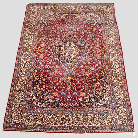Kashan carpet, west Persia, about 1930-40, 10ft. 11in. x 7ft. 5in. 3.33m. x 2.26m.