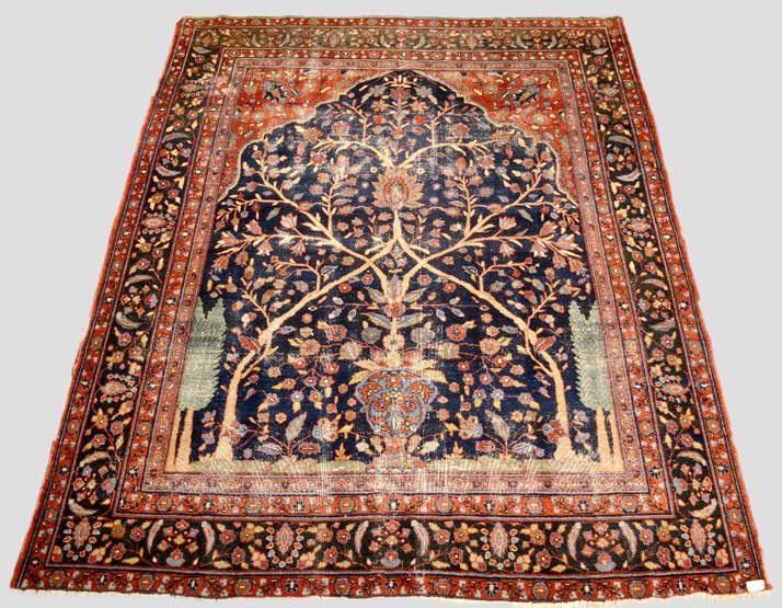 Tabriz prayer carpet, north west Persia, early 20th century, 11ft. 3in. x 9ft. 2in. 3.43m. x 2.