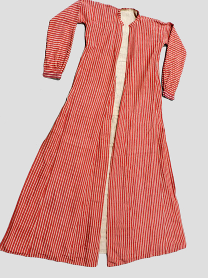 Three Anatolian silk coats, all three with narrow stripes on red grounds, probably Brusa, western