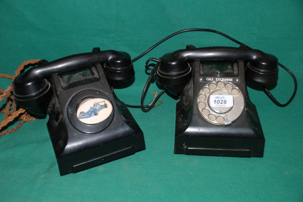 Two old bakelite black Telephones